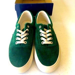 👟NWT Men’s Polo Ralph Lauren US 7 D Keaton Pony Corduroy Green Sneakers Shoes